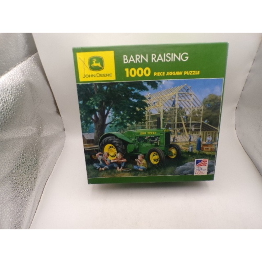 John Deere Barn Raising 1000 Piece Jigsaw Puzzle‎ Vintage Tractor Farm Scene USA